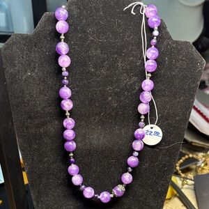 Purple Agate Marbled Necklace
